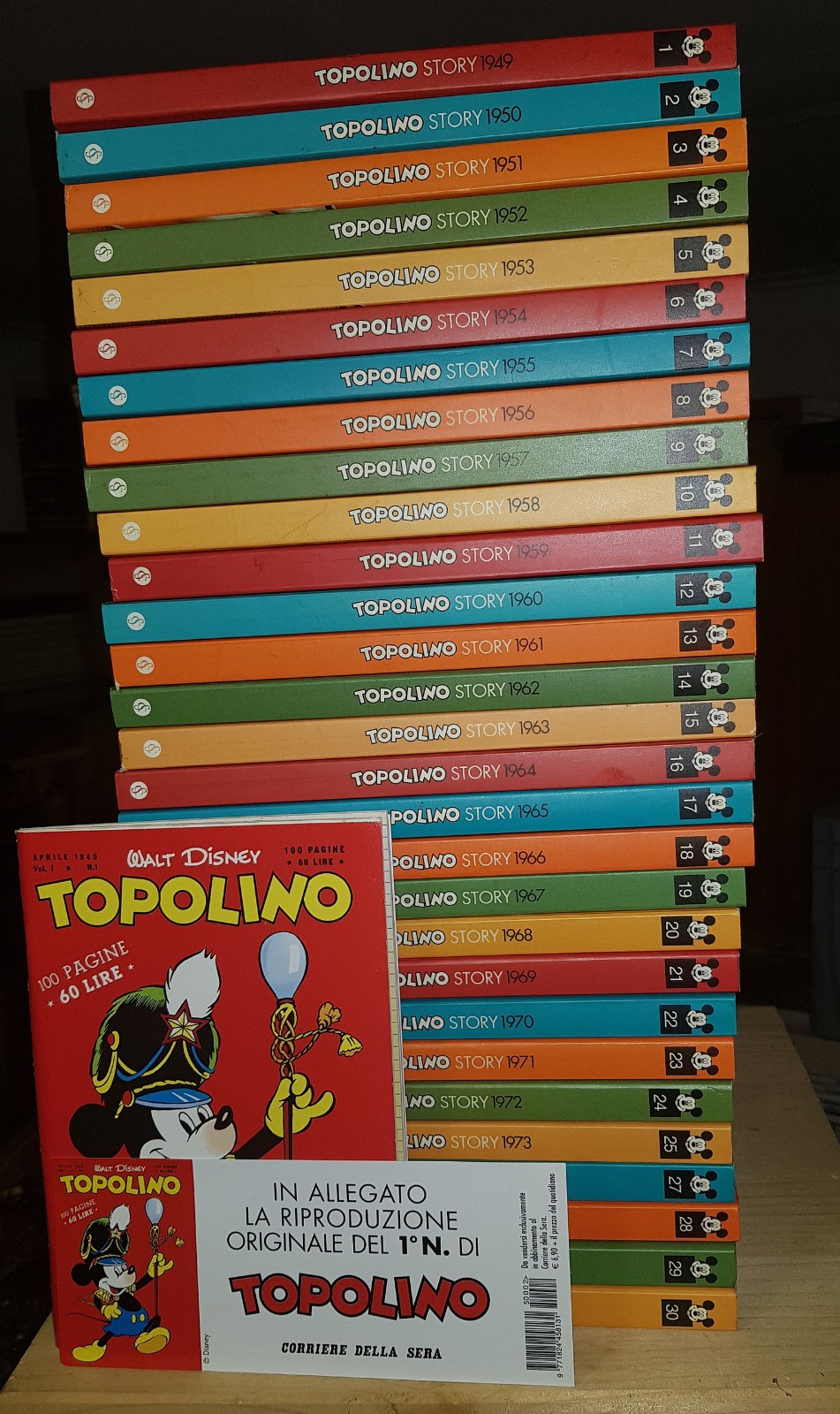 TOPOLINO STORY Corriere della Sera 1^ serie 30 volumi usati OTTIMI