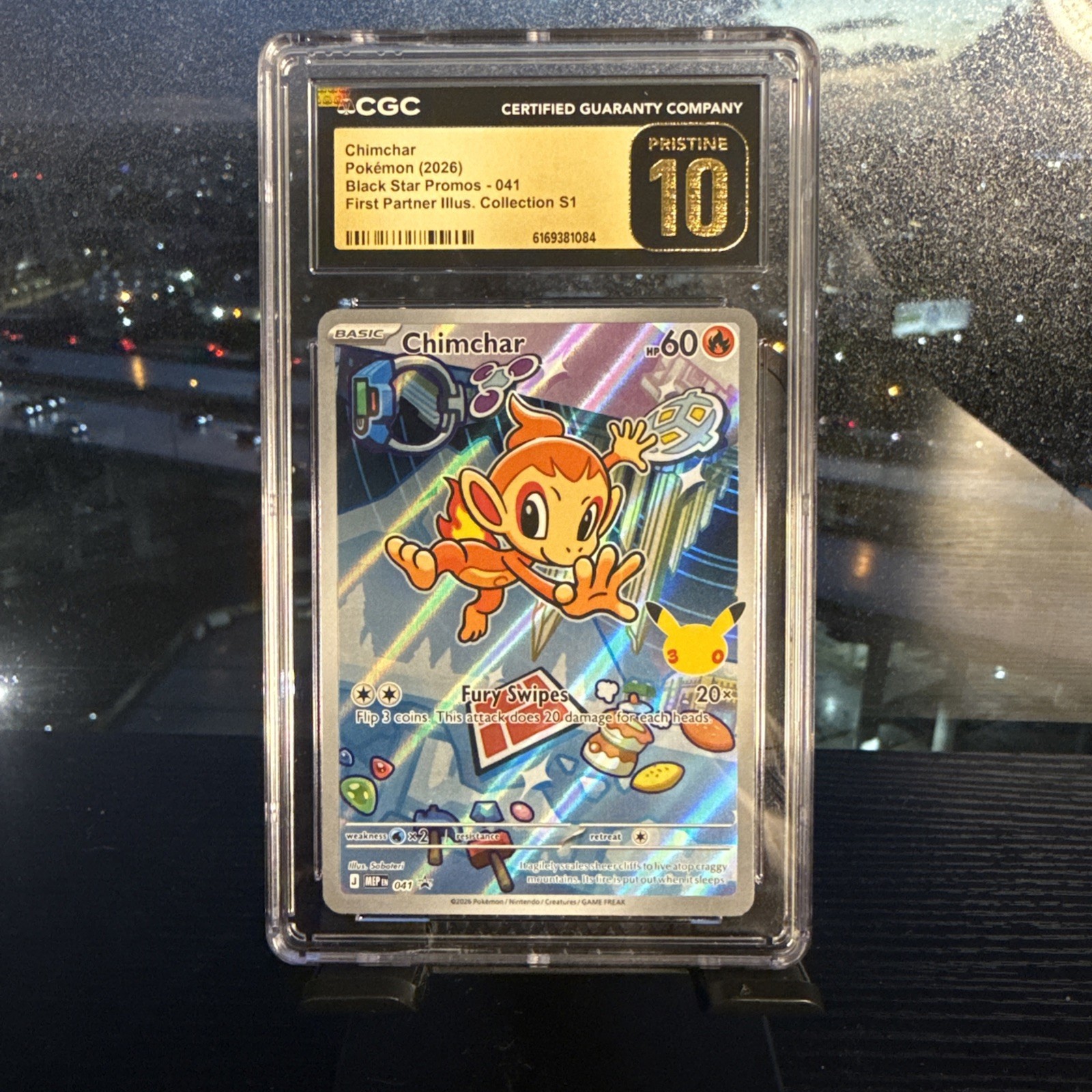 CGC Pristine 10 Chimchar Primo Partner Illustrazione Collezione Pokemon #041