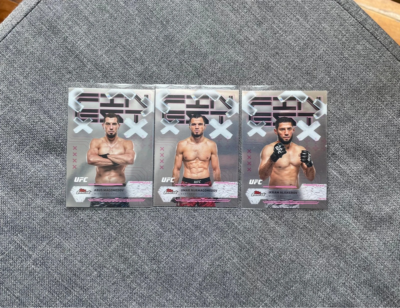 Set x3 Umar Nurmagomedov, Ikram Alliskerov, Abus Magomedov UFC Topps Finnest 2025