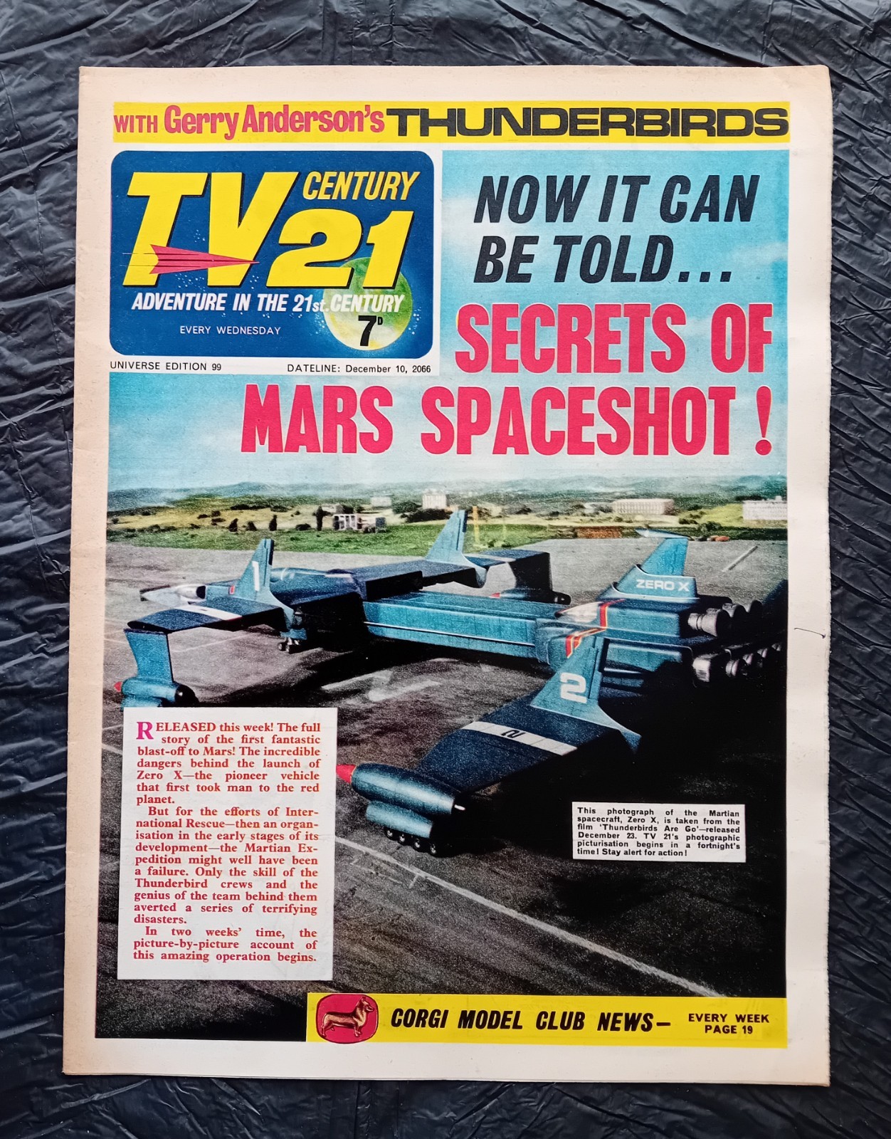 TV Century 21 comic #99 (10/12/1966). Flat/clean/complete. FINE