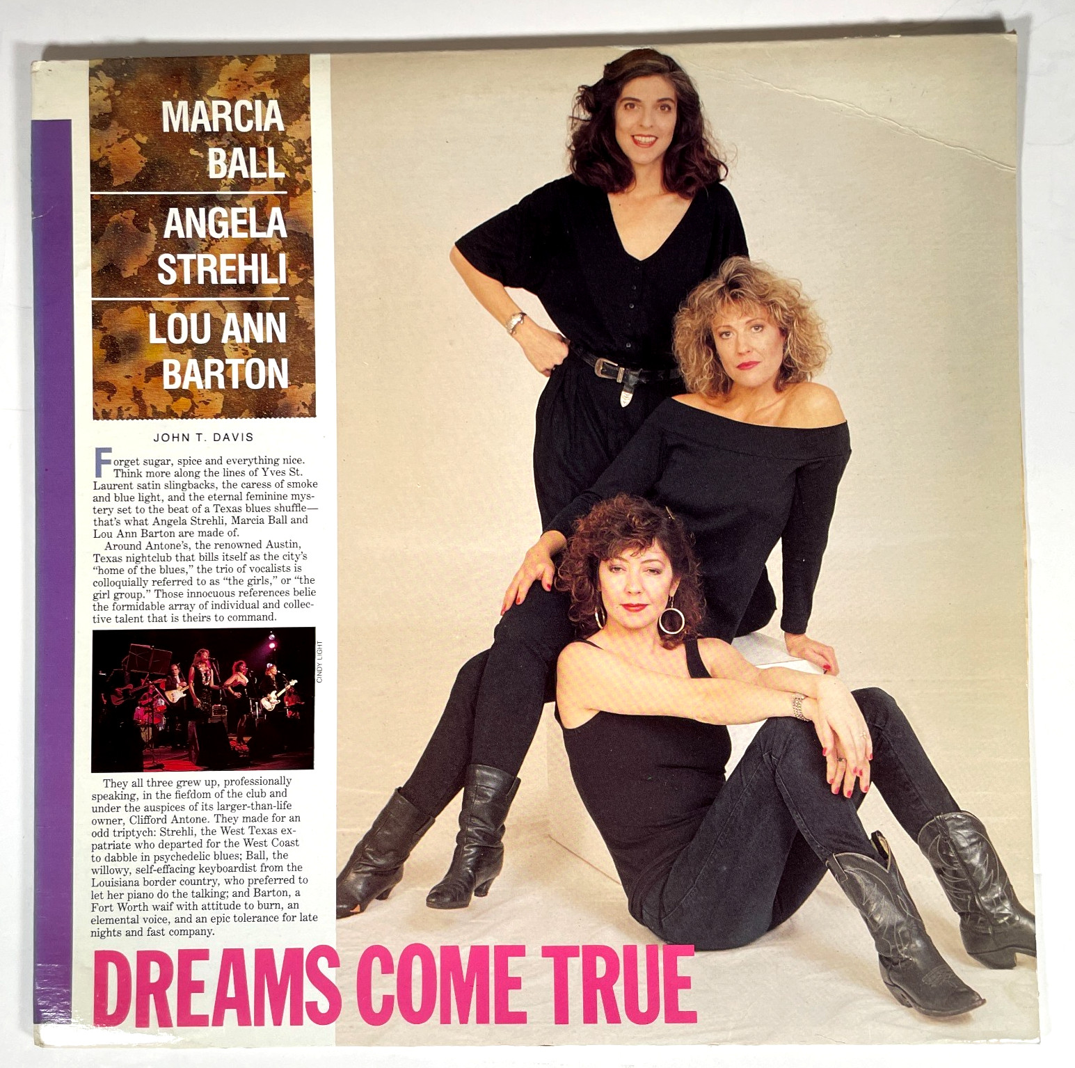 Marcia Ball/Angela Strehli/Lou Ann Barton Dreams Come True Vinyl LP 1990 EX