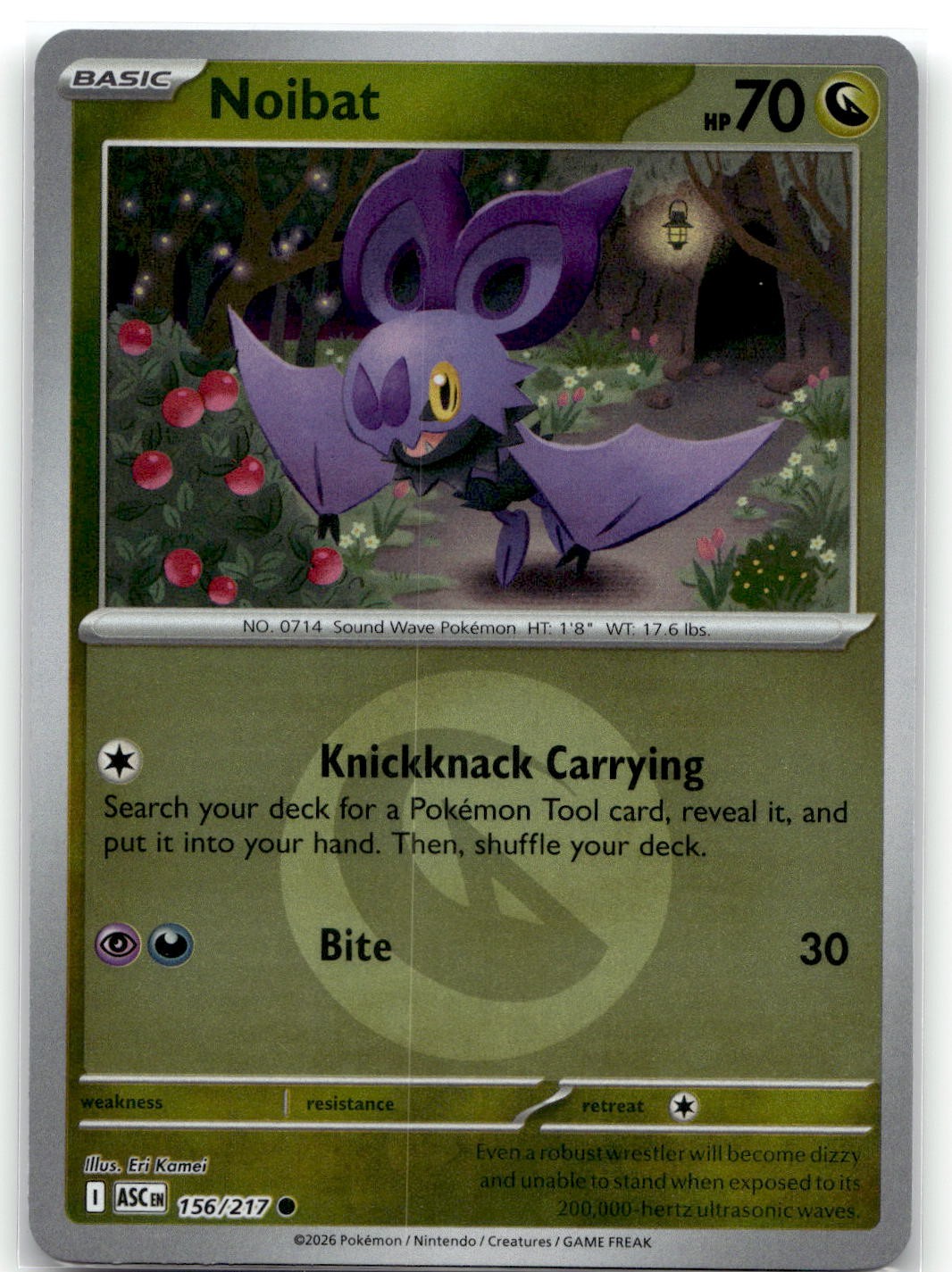 Noibat (Modello Simbolo Energia) 156/217 Reverse Holo Pokemon TCG NM