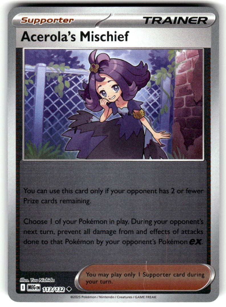 Acerola's Mischief Reverse Holo Non Comune Mega Evolution 113/132 quasi nuovo