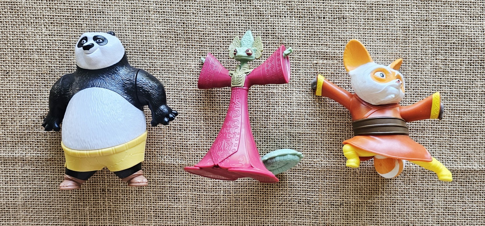 3 Personaggi Giocattolo Kung Fu Panda 4 Maestro Shifu, Po, Camaleonte 4,5"-5"