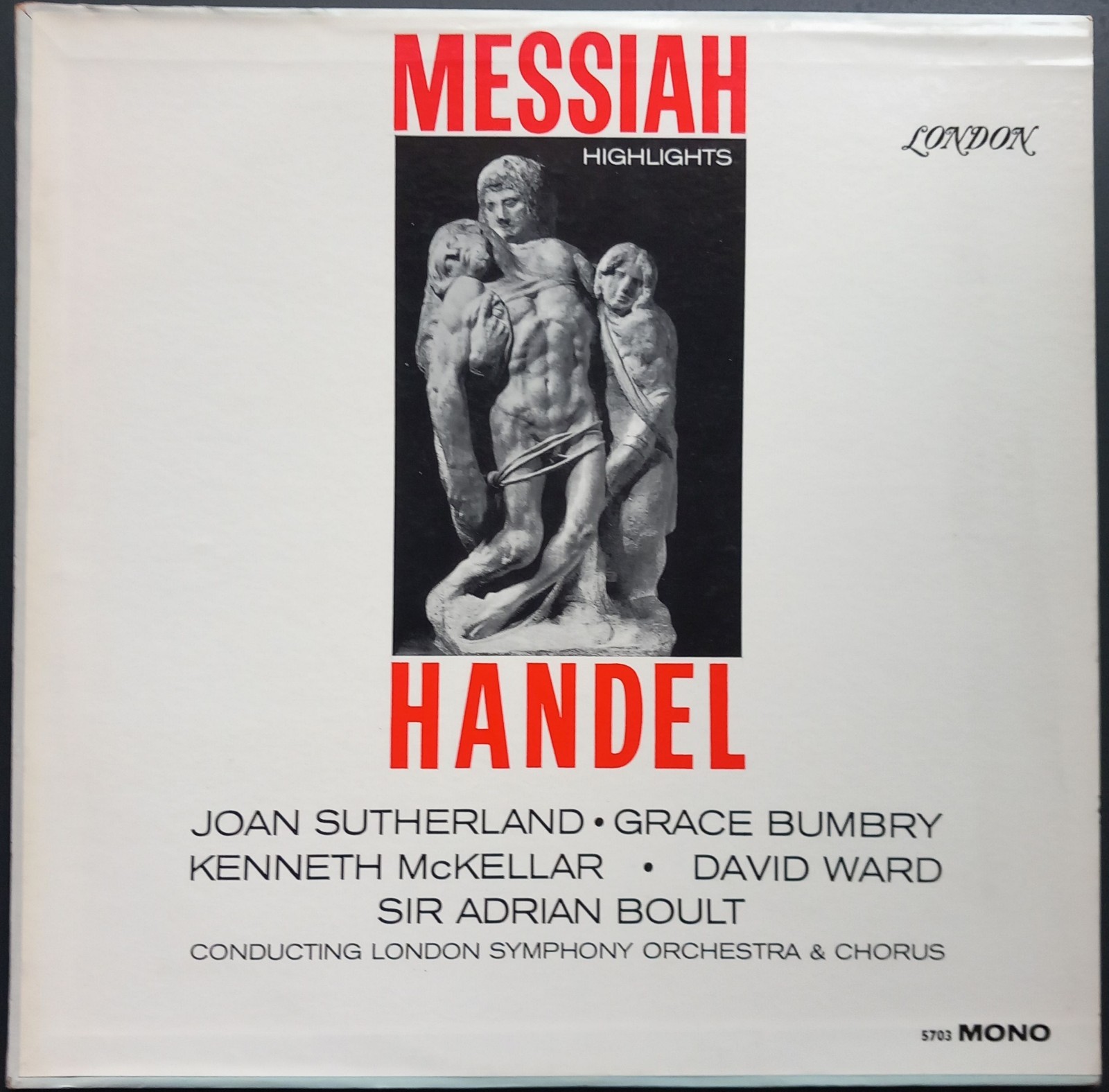 Händel - Messiah, BOULT, SUTHERLAND, BUMBRY, London 5703, MONO