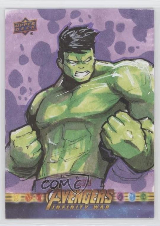 2018 Upper Deck Marvel Avengers Infinity War 1/1 Glen Canlas Auto Sketch p1l