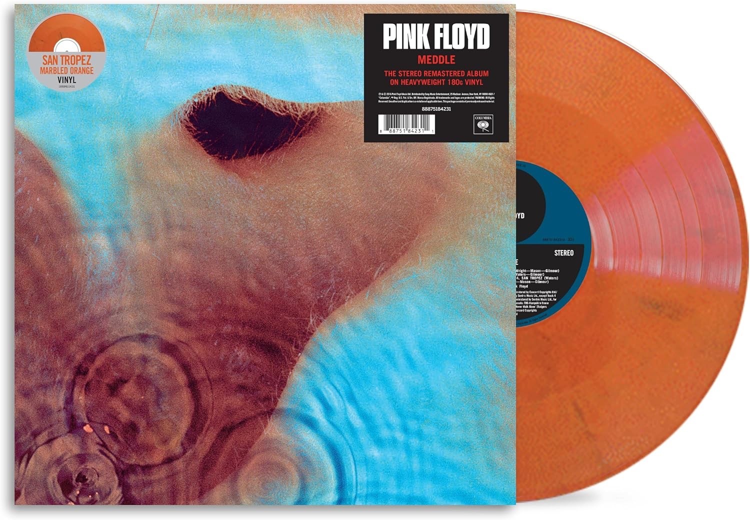 Pink Floyd Meddle 180 Gram Orange Marble Vinyl LP NAD New & Sealed