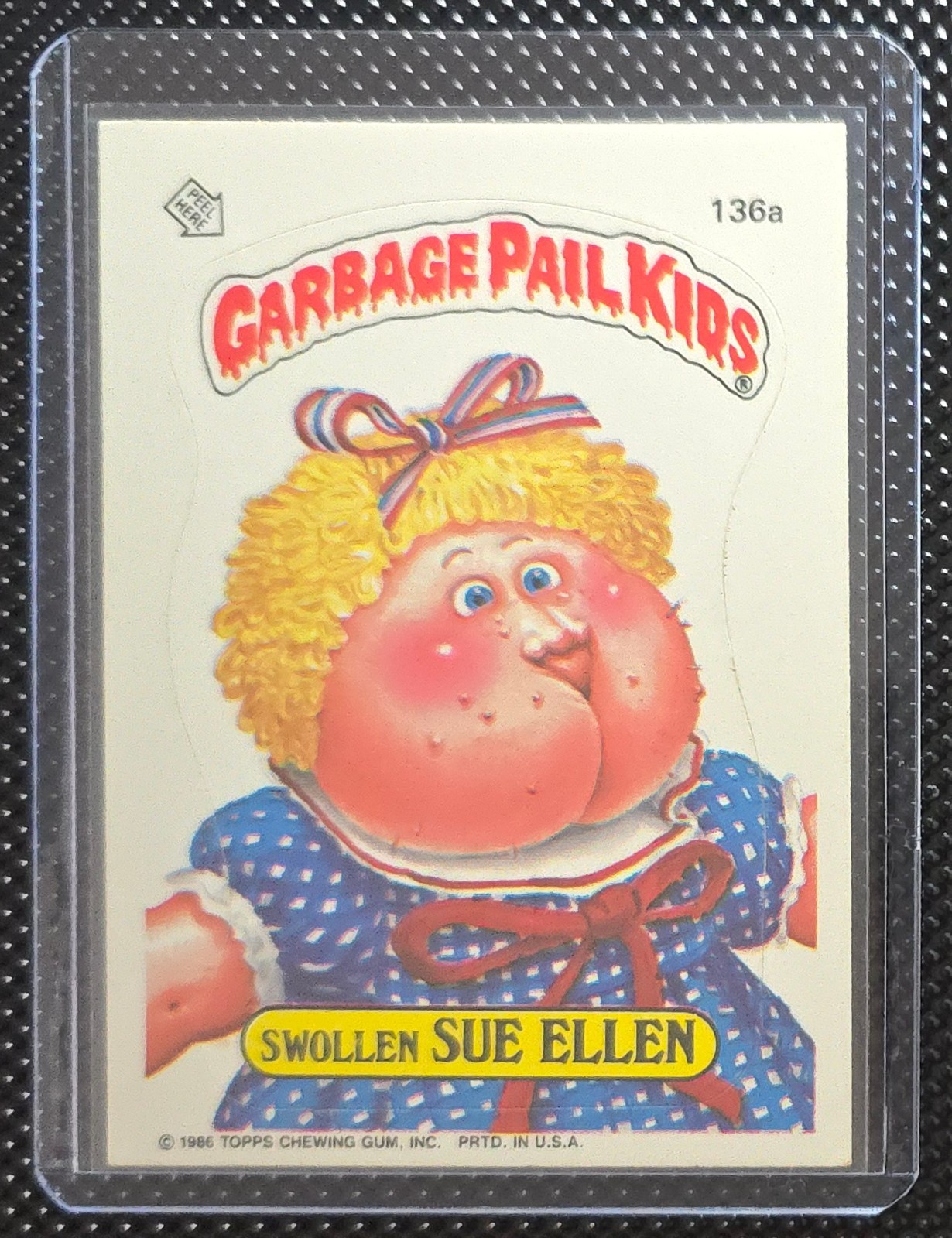 1986 Garbage Pail Kids Swollen Sue Ellen 136a Series 4