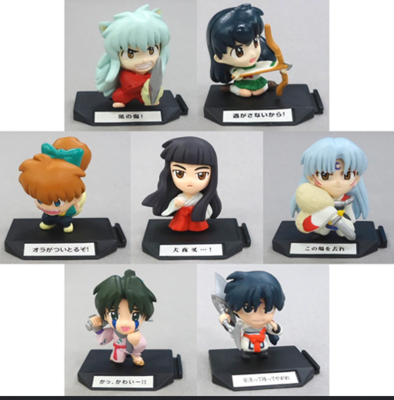 Lotto Rarissimo Mini Figure Inuyasha Bandai rumiko takahashi Vintage (2002/2003) - 7 pezzi