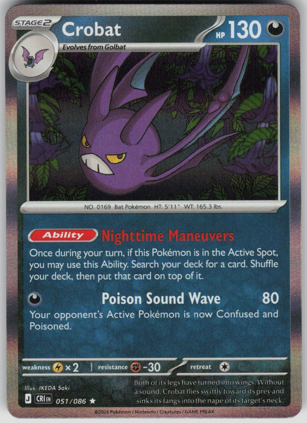 Crobat Holofoil [CRI - 051/086] quasi nuovo - raro