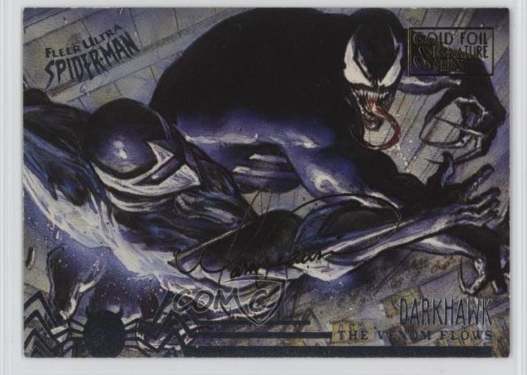 1995 Fleer Ultra Marvel Spider-Man Gold Foil Signature Series Darkhawk #101 05k6