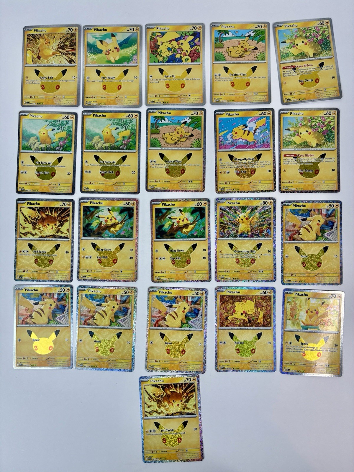 Pokemon 30th Anniversary Celebration LOT 21 Pikachu Cards Set Builder