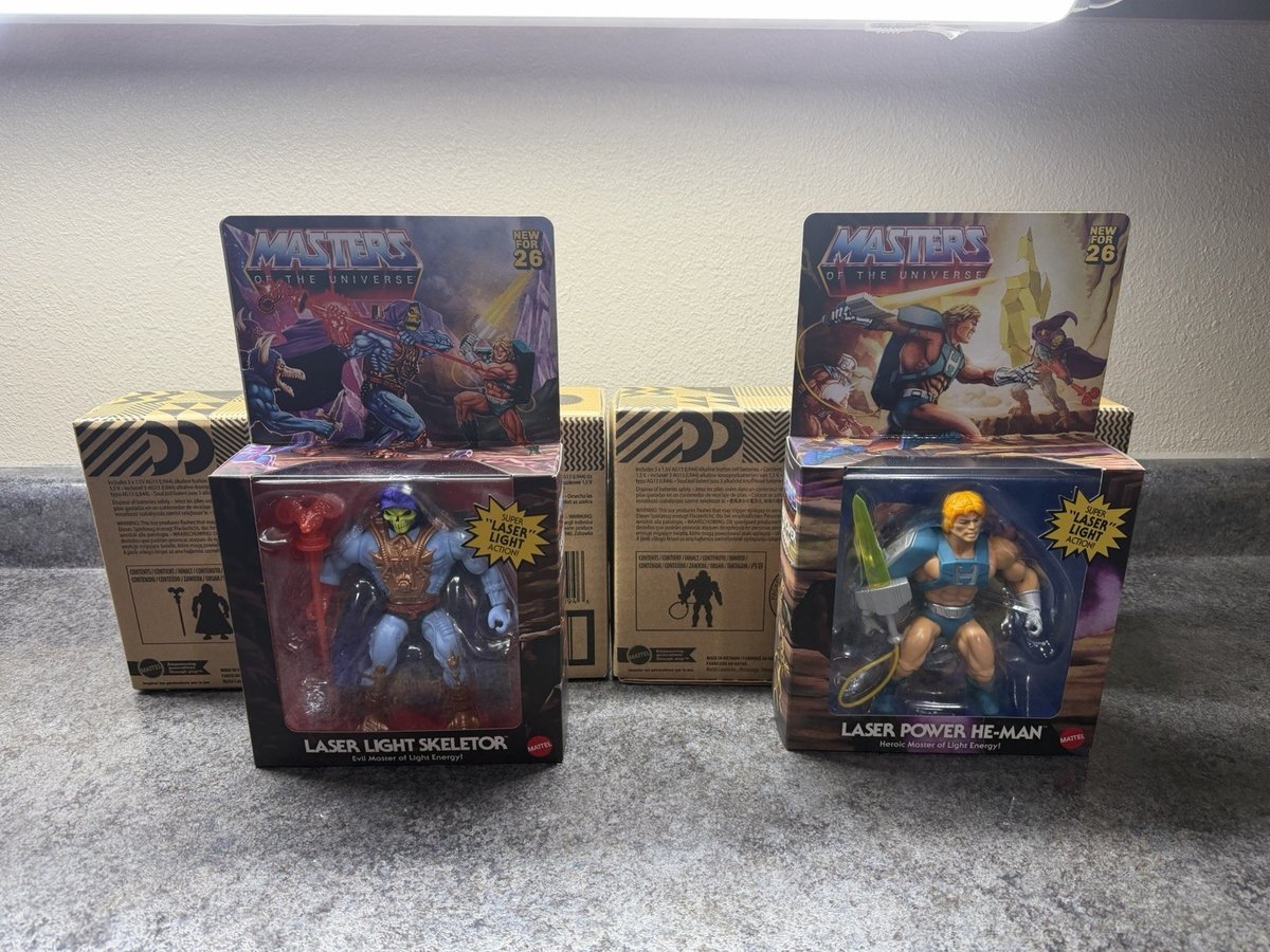 Mattel Masters of the Universe Scheletro di Luce Laser e Laser Power Figure He-Man