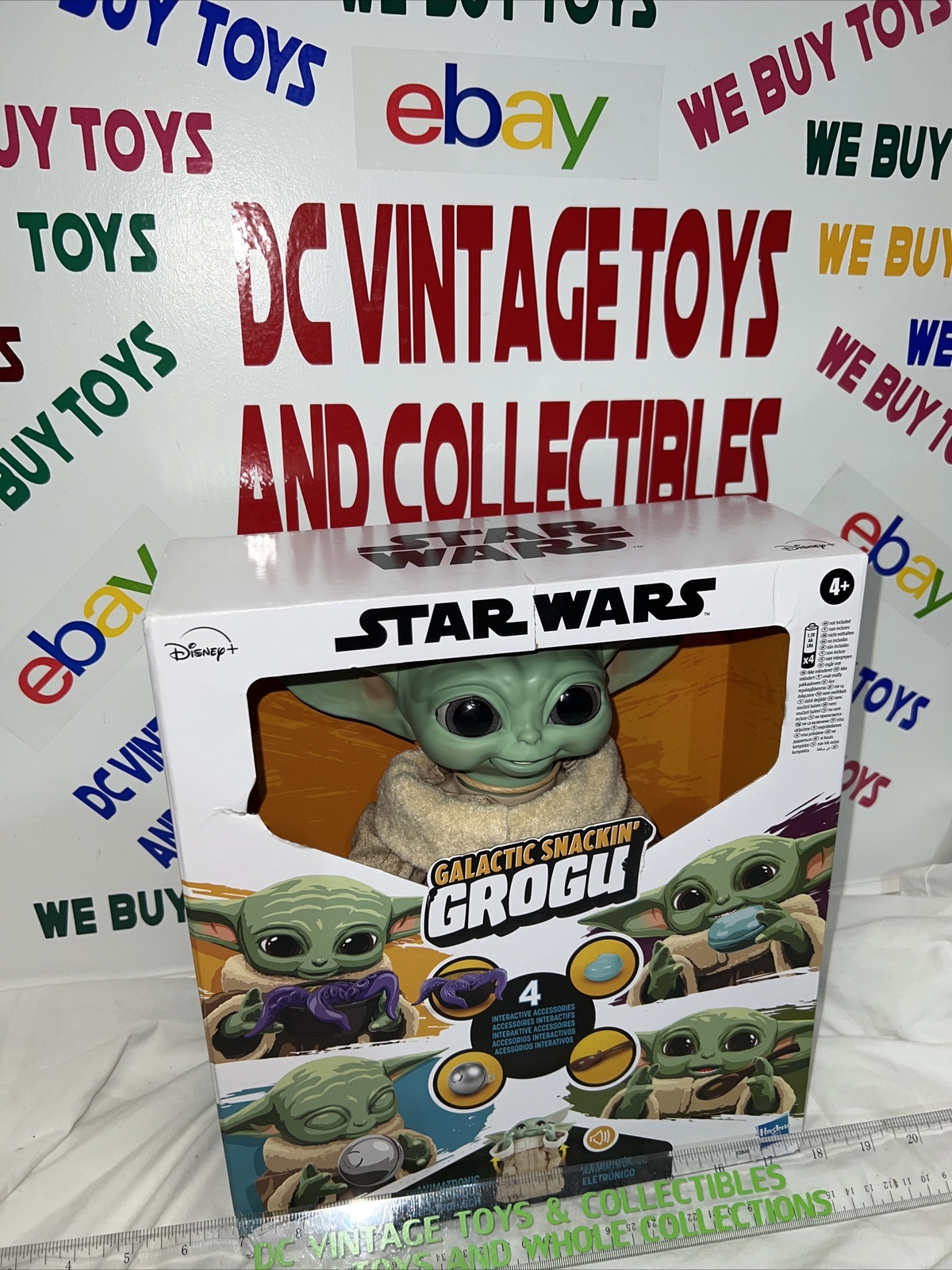 Hasbro Mandalorian Galactic Snackin' Grogu The Child Animatronic Figure In Hand