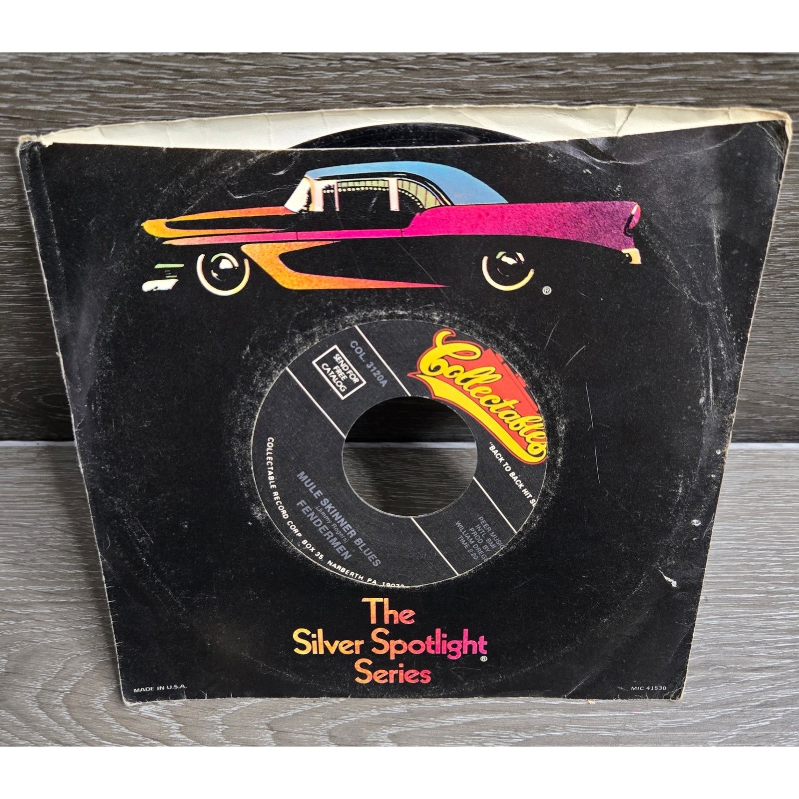 Vintage Collectables Fendermen Mule Skinner Blues Vinyl Record 45 RPM COL 3120A