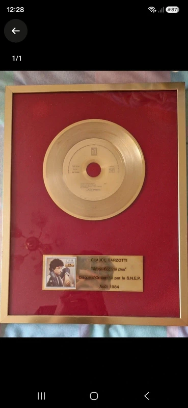 Disque d'or Claude Barzotti