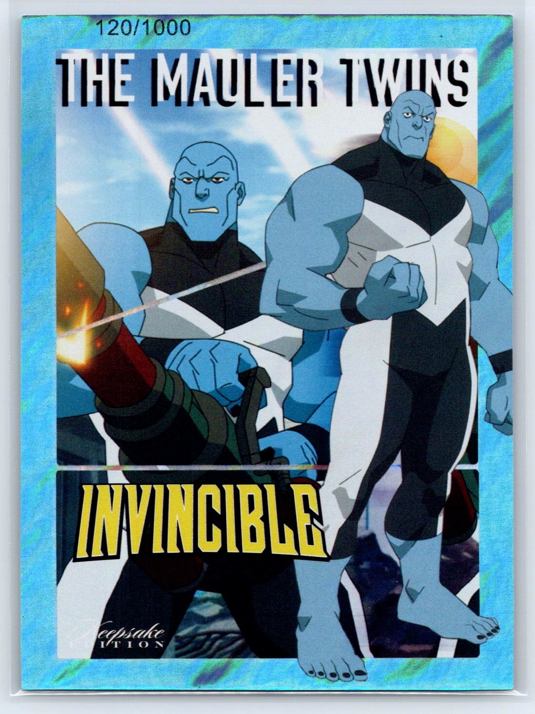 2025 Keepsake Invincible Stagione 1 The Mauler Twins Blue Holo #/1000 #183