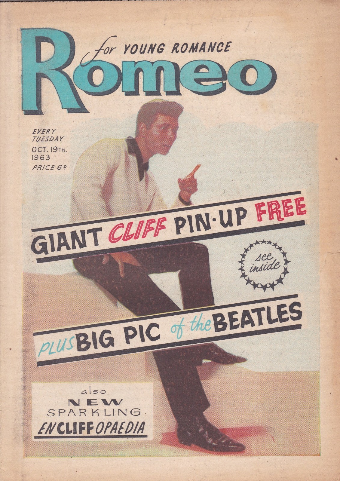 Romeo, girls' pop/romance comic 19/10/1963. Cliff Richard. Good