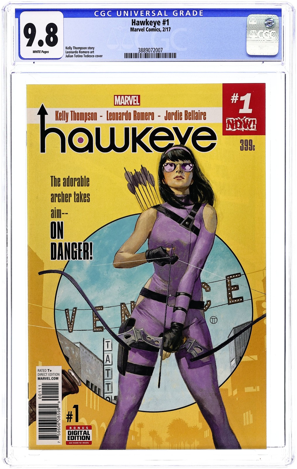 Hawkeye 1A Tedesco CGC 9.8 2017 3889072007
