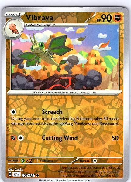 Vibrava 105/191 Scintille Urgenti Reverse Holo quasi nuovo Pokemon TCG
