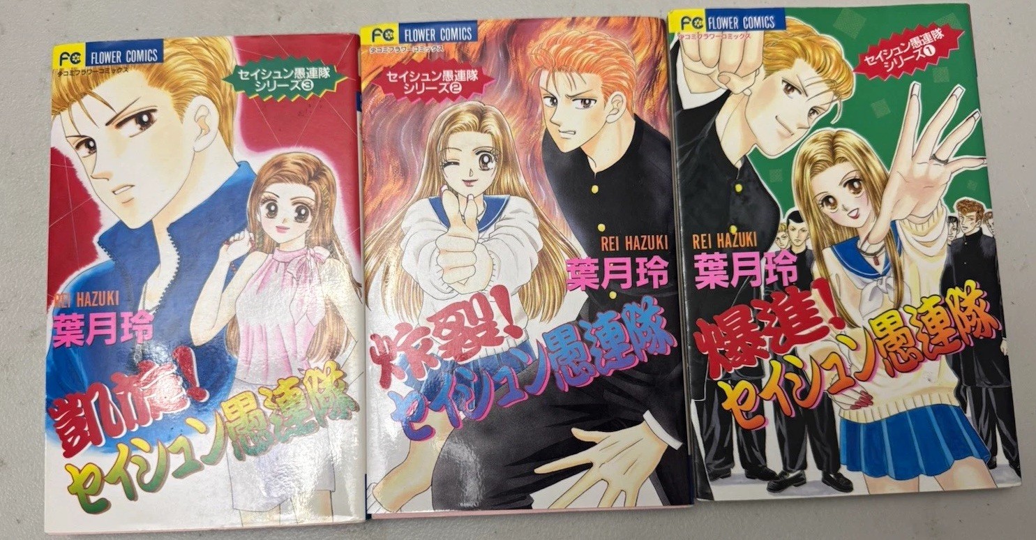 セイシュン愚連隊 Seishun Guren Tai Manga Lotto Vol 1-3 Fumetti Fiori Copertina Morbida JP 葉月玲