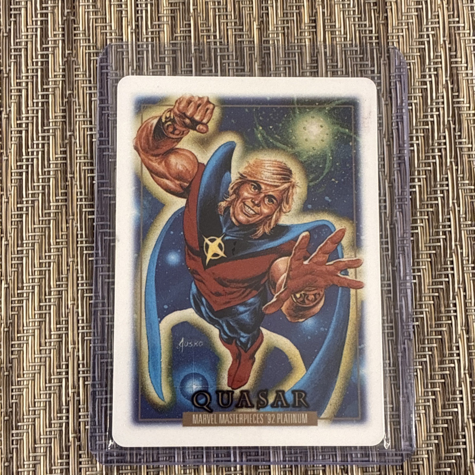2024 Marvel Masterpieces 92 Platinum Quasar #72 Metallurgia 