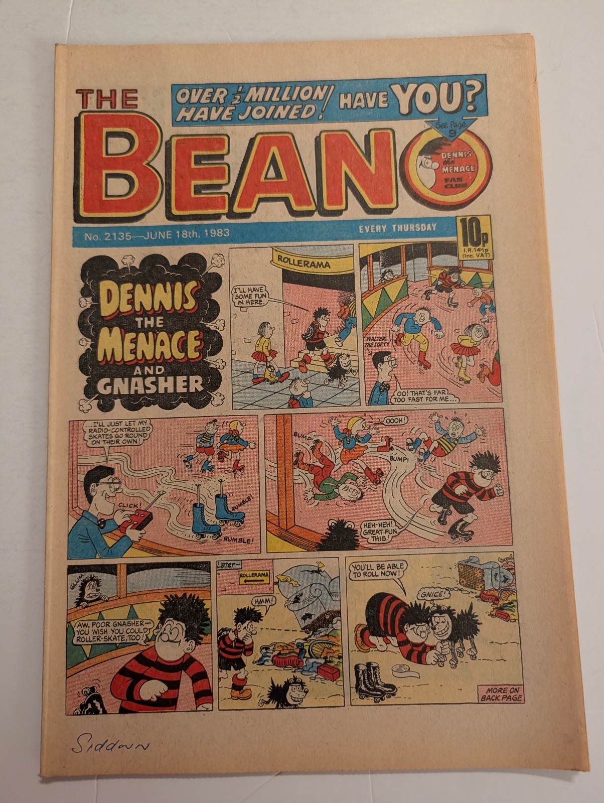 Beano Comic No 2135, June 18th 1983.