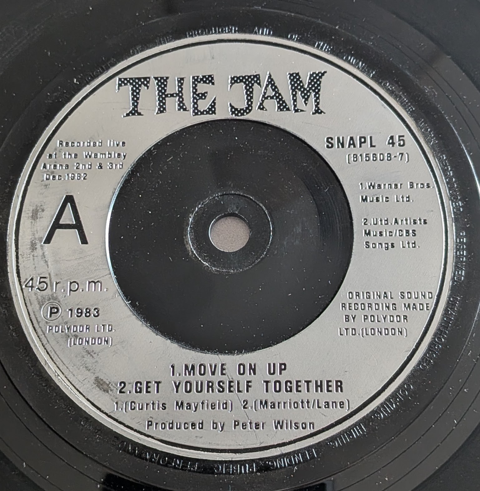 The Jam - Live (7”, EP, 1983, UK) SNAPL 45