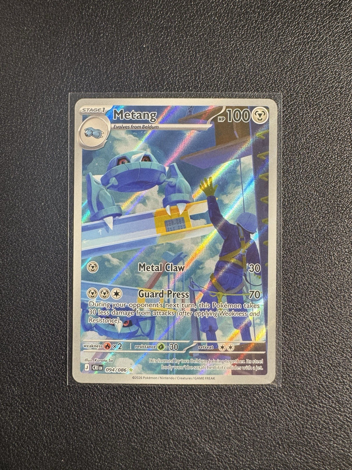 Metang 094/086 IR Chaos Rising (CRI)(ME4) Illustrazione Carta Pokemon Rara NM