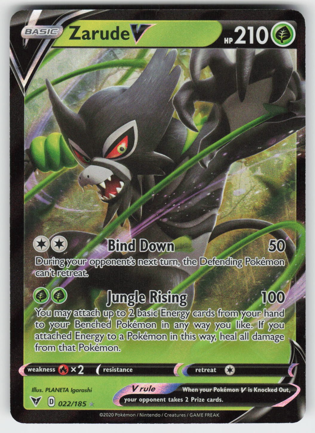 Zarude V Holo Ultra Rare SWSH04: Vivid Voltage 022/185 NM