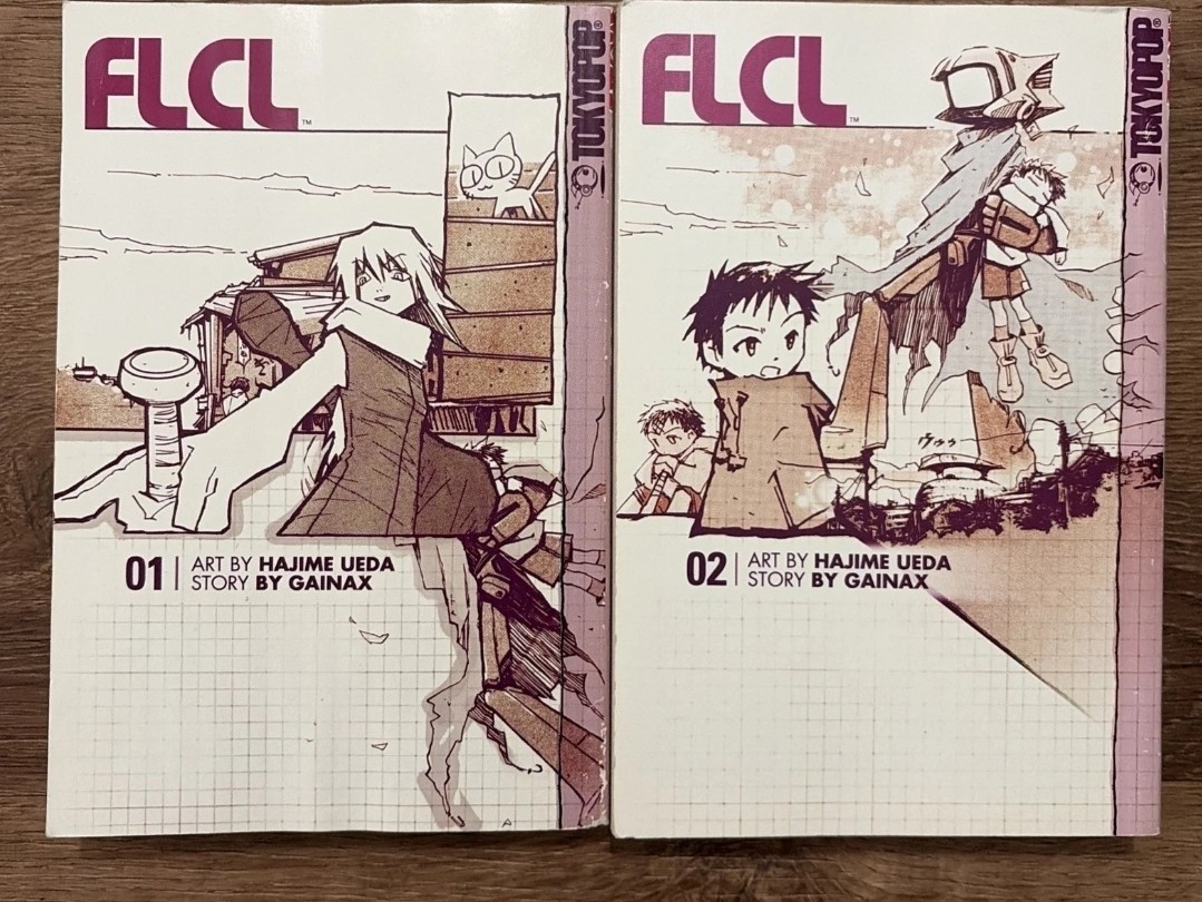 FLCL Manga Volumi 1 e 2 Set Completo Tokyopop Hajime Ueda Gainax 2003