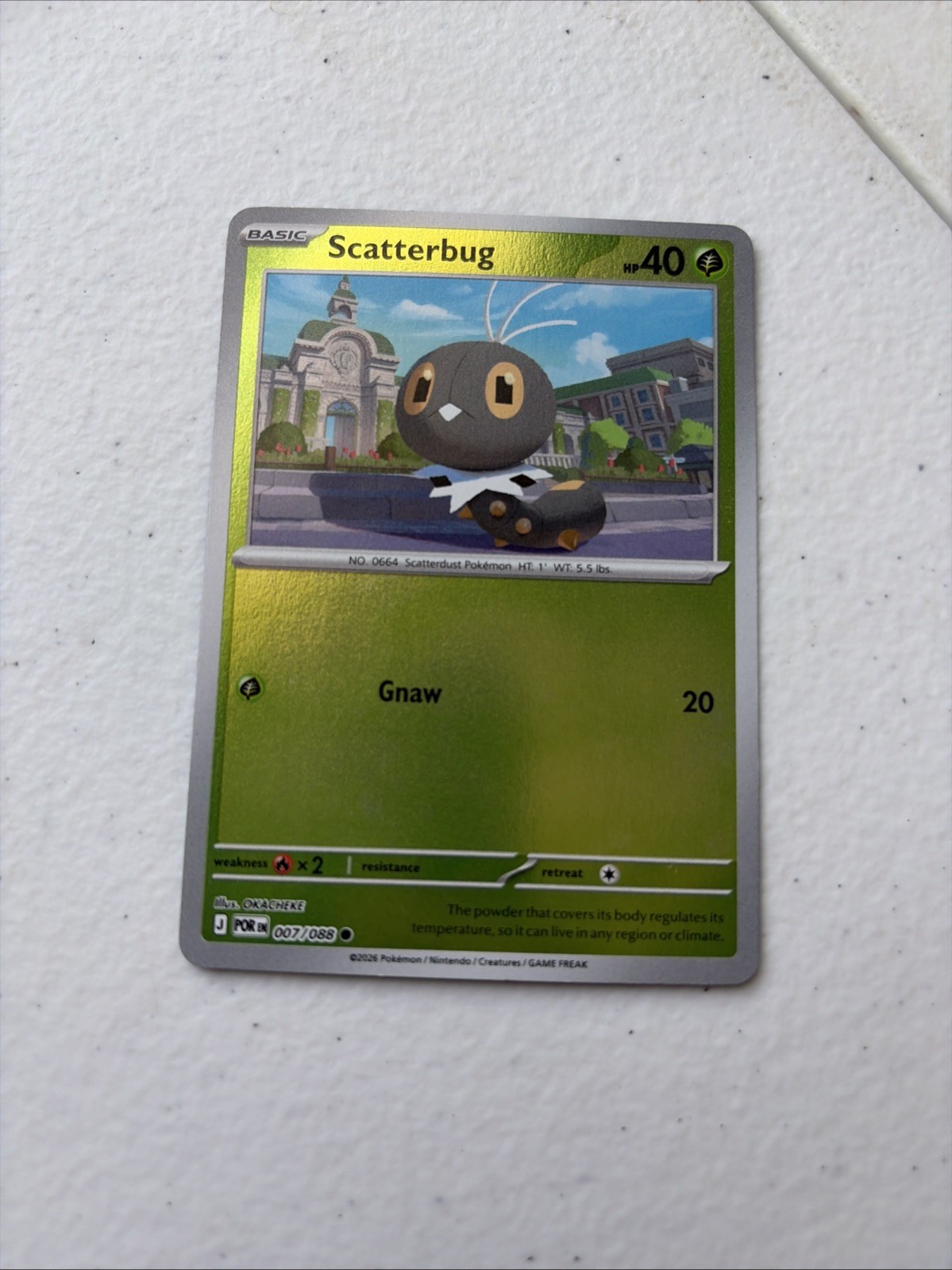 Pokemon TCG Scatterbug 7/88 ordine perfetto ME3 Reverse Holo quasi nuovo