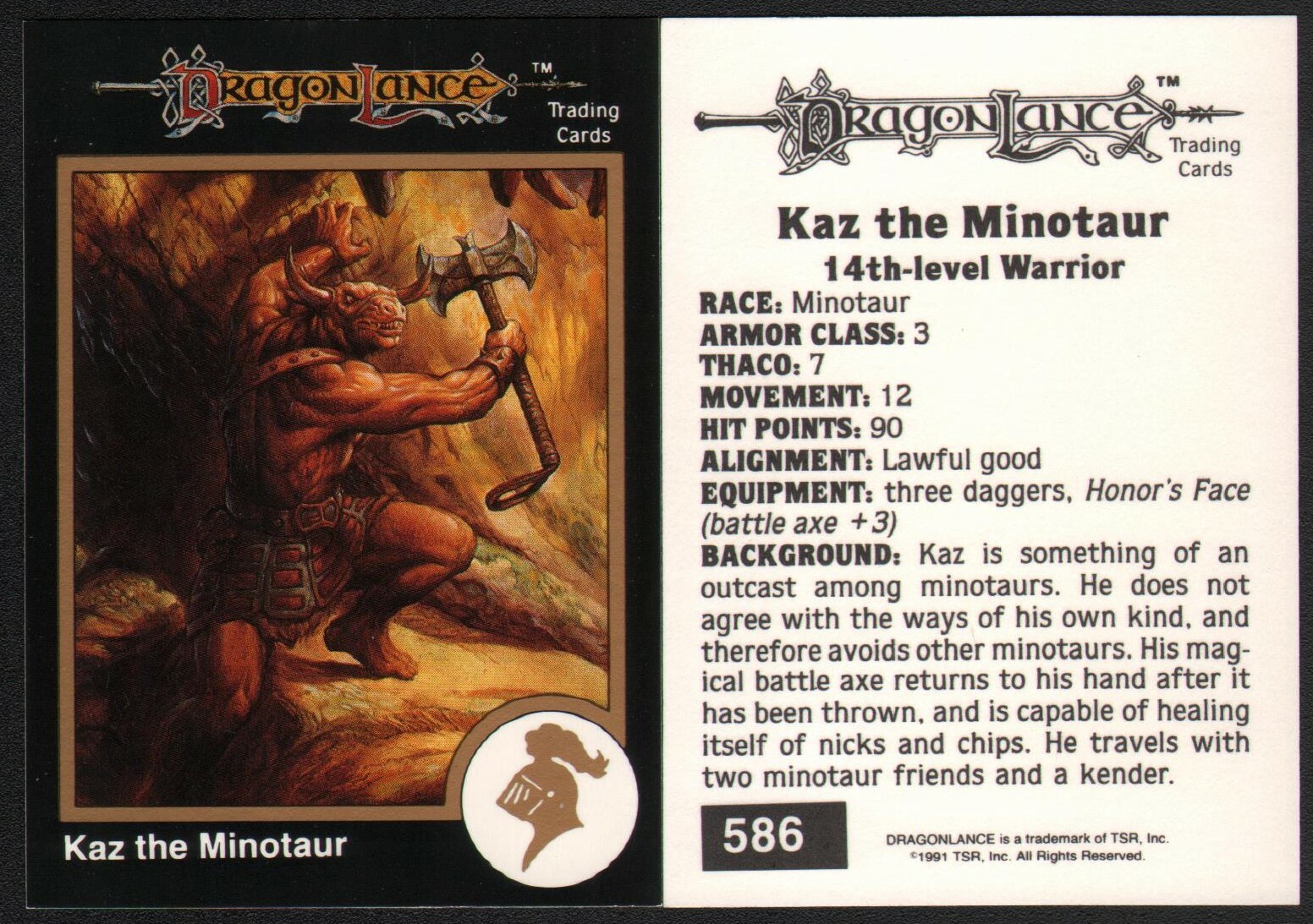 1991 TSR AD&D Gold Border Fantasy RPG Art Card #586 Jeff Easley Art Dragonlance