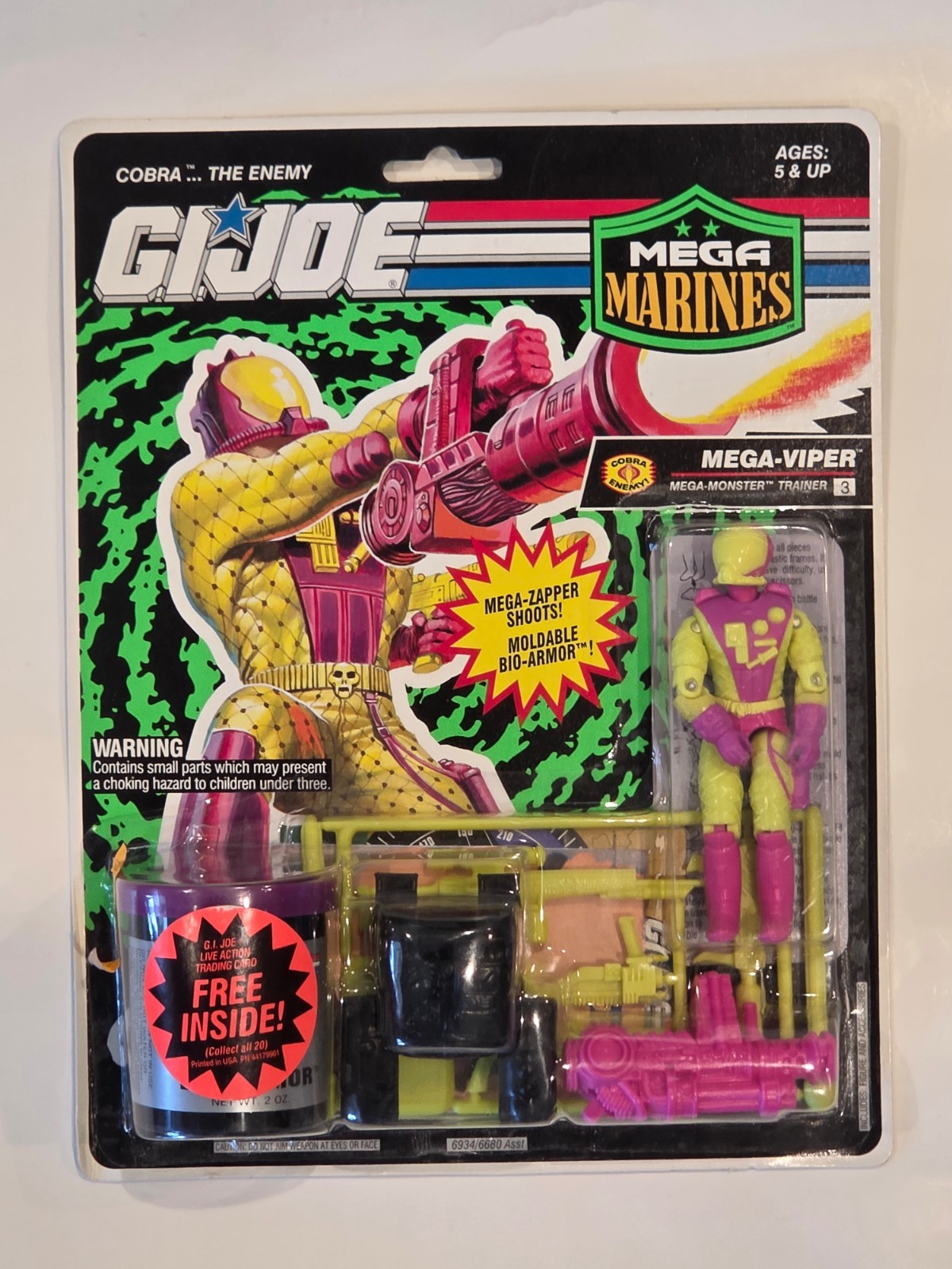 Hasbro 1993 GI Joe Mega Marines Mega-Viper Modellino 3,75" Vintage NUOVO MOC