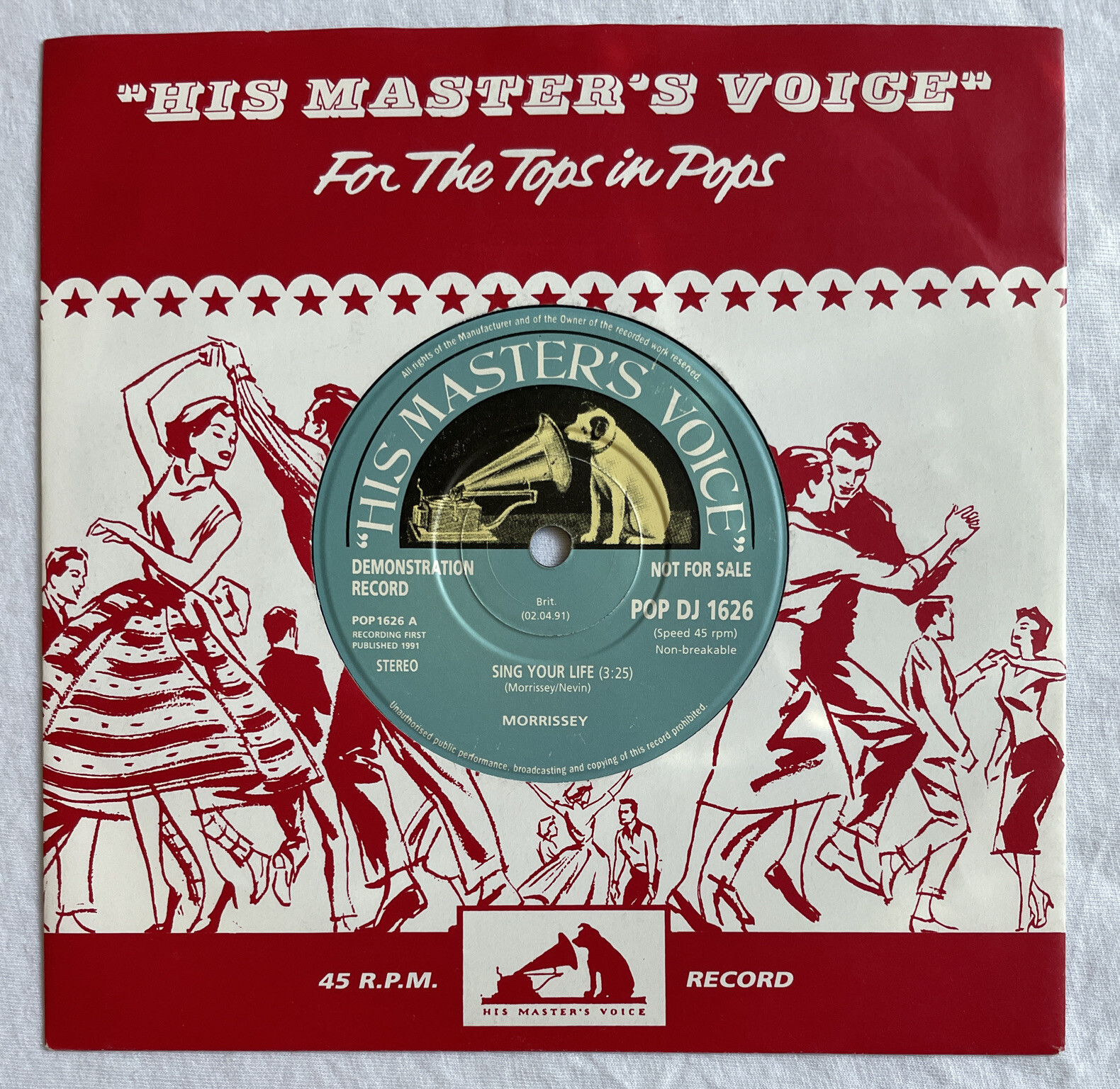 Morrissey -Sing Your Life- Rare Promo 7” with HMV Sleeve -The Smiths (vinyl)