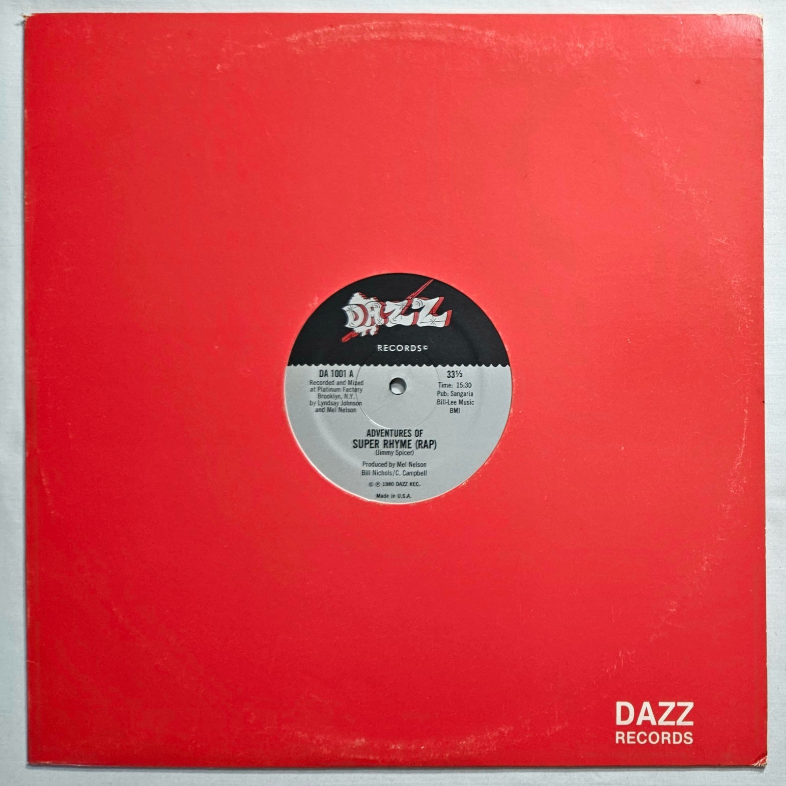 1980 - JIMMY SPICER - ADVENTURES OF SUPER RHYME (RAP) - DAZZ OG BLACK / GRAY