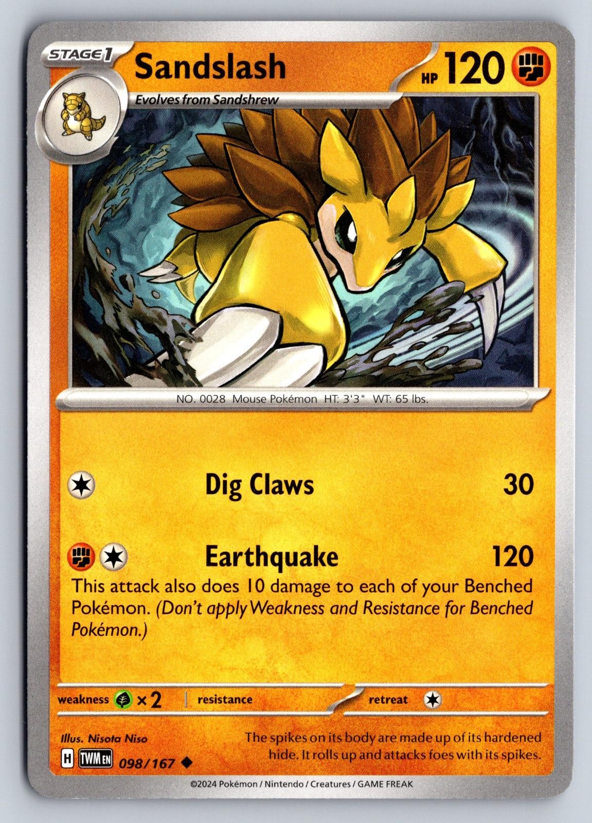 Sandslash 098/167 Maschera Crepuscolare Pokemon Niso