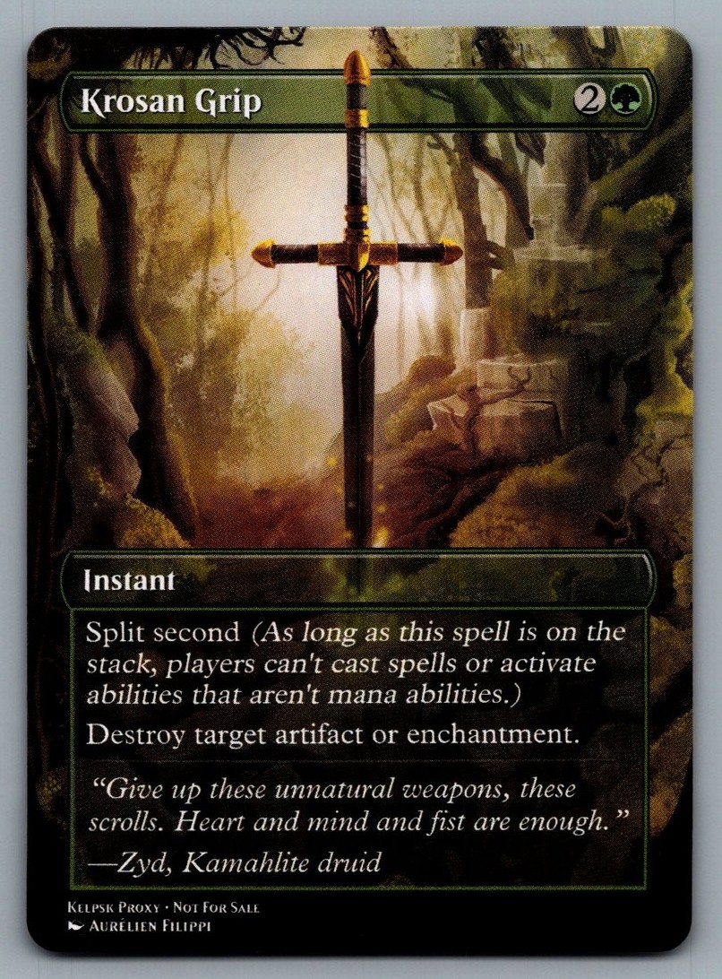 Krosan Grip Proxy Playtest Card con Fantasy Art Personalizzata