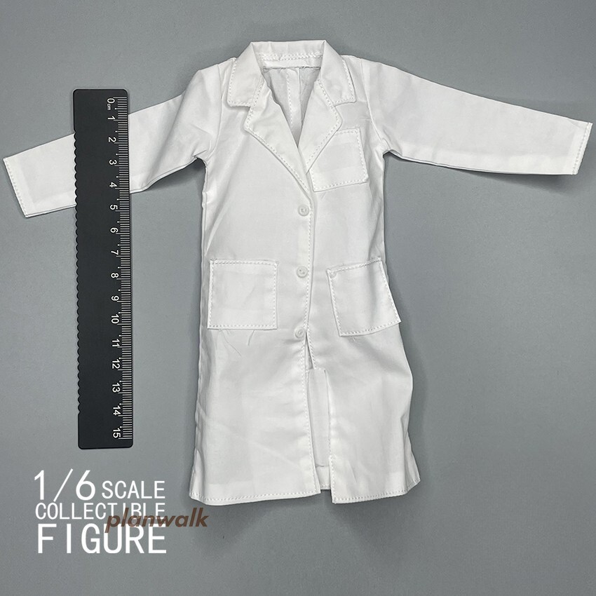 Unico cappotto da laboratorio bianco dottore soldato vestiti 1/6 per corpo action figure 12"