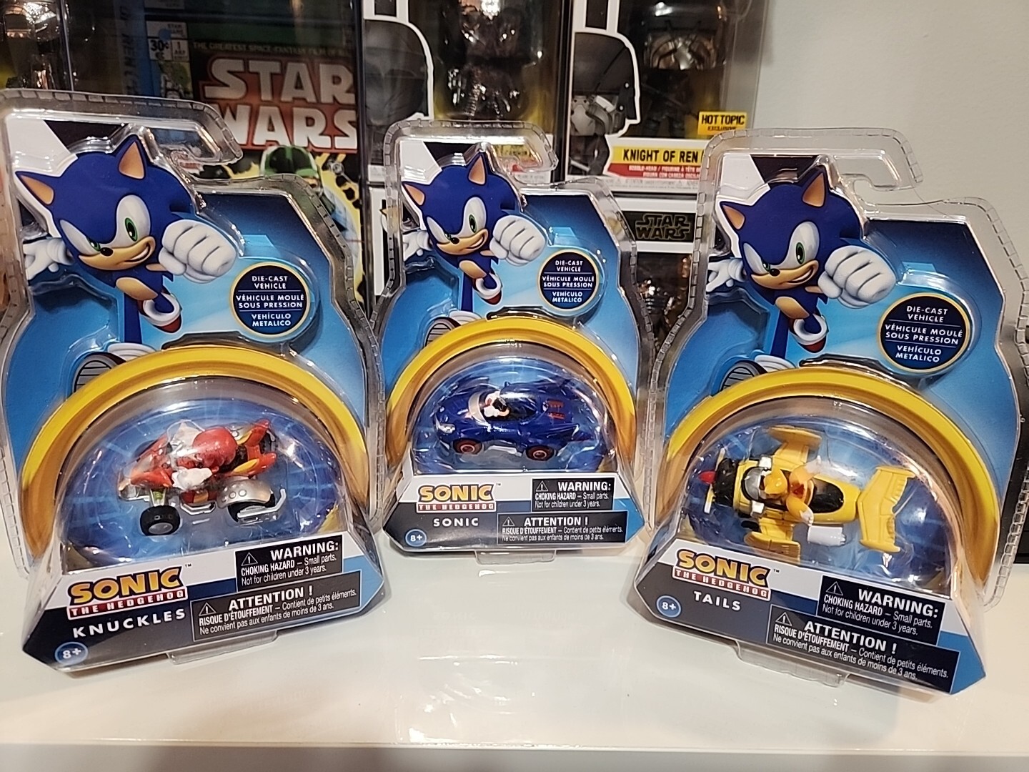 🔥Sega Sonic The Hedgehog, Tails, & Red Knuckles pressofuso vero metallo tutti e tre!🔥