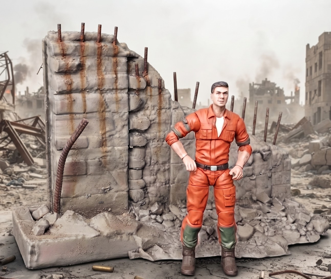 Battle Damaged Concrete Wall scala 1:18 e 1:12 FIGURA DIORAMA GI JOE #8MILITARY