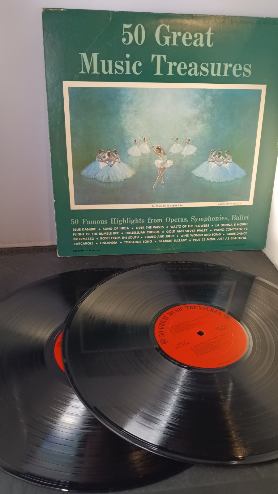 50 Great Music Treasures - 1962 Mono Vintage Double Vinyl LP Record Album  VG