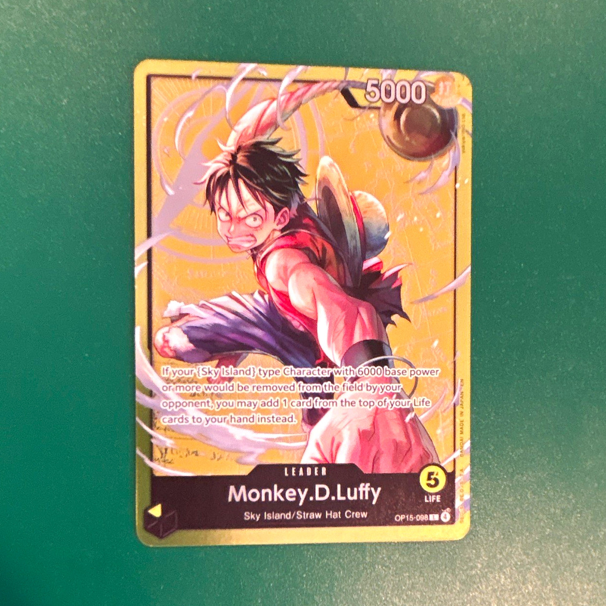 Bandai One Piece CCG Monkey D. Rufy OP15-098 Leader Alt Art Foil IT
