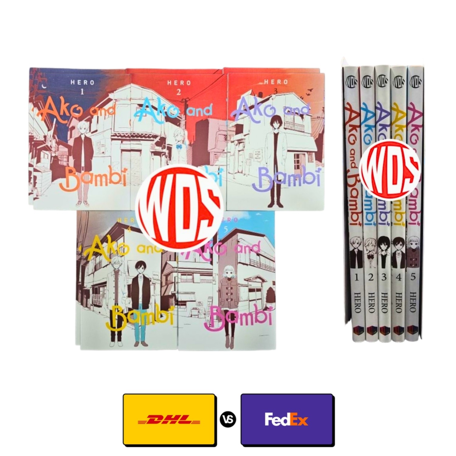 Ako e Bambi Set Completo Vol.1-5 Manga Versione Inglese Collezione Fumetti