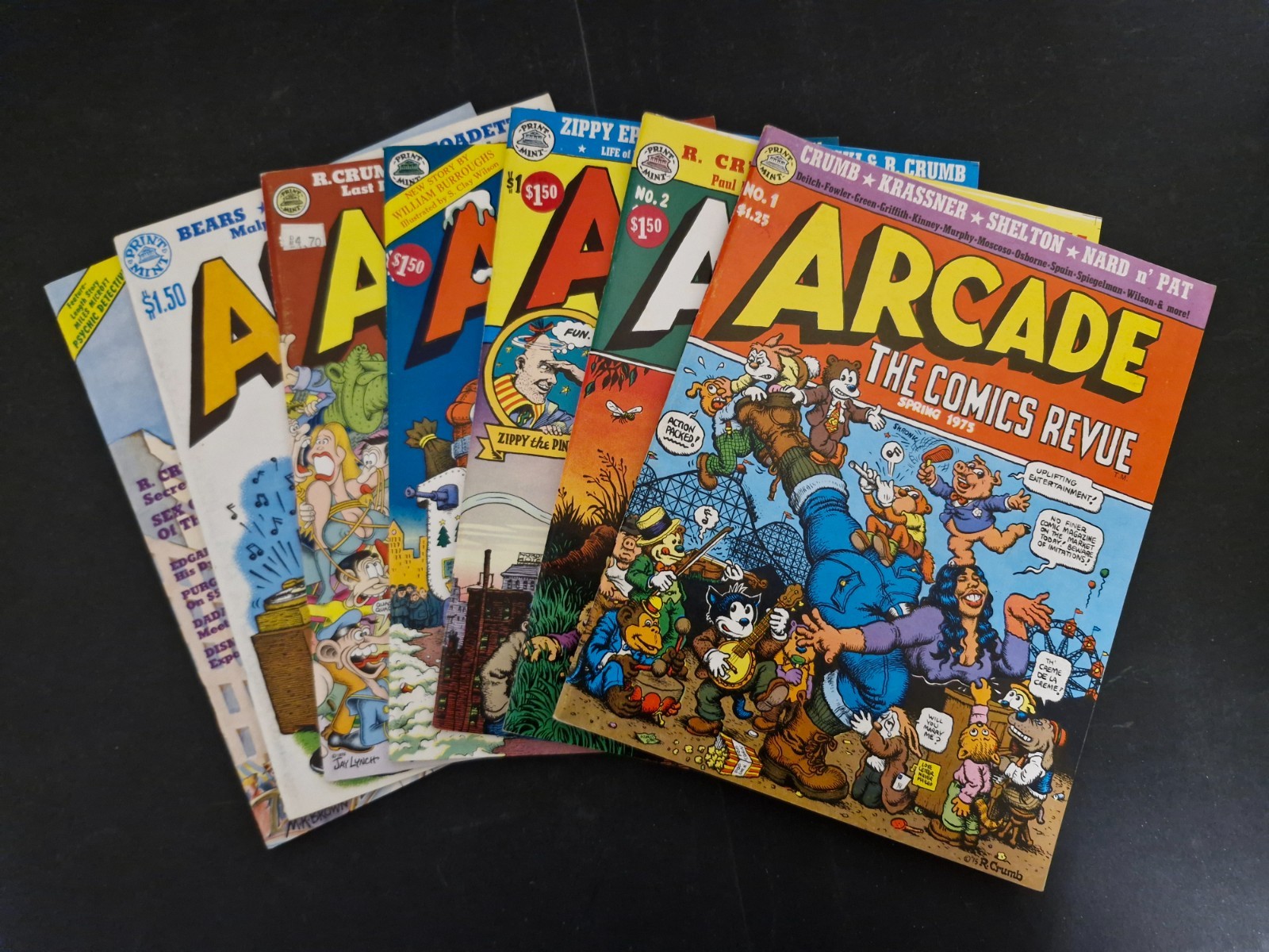 Arcade The Comics Revue Numero 1-7 - Crumb/Shelton (Stampa Mint 1975-76) Z0-1/1