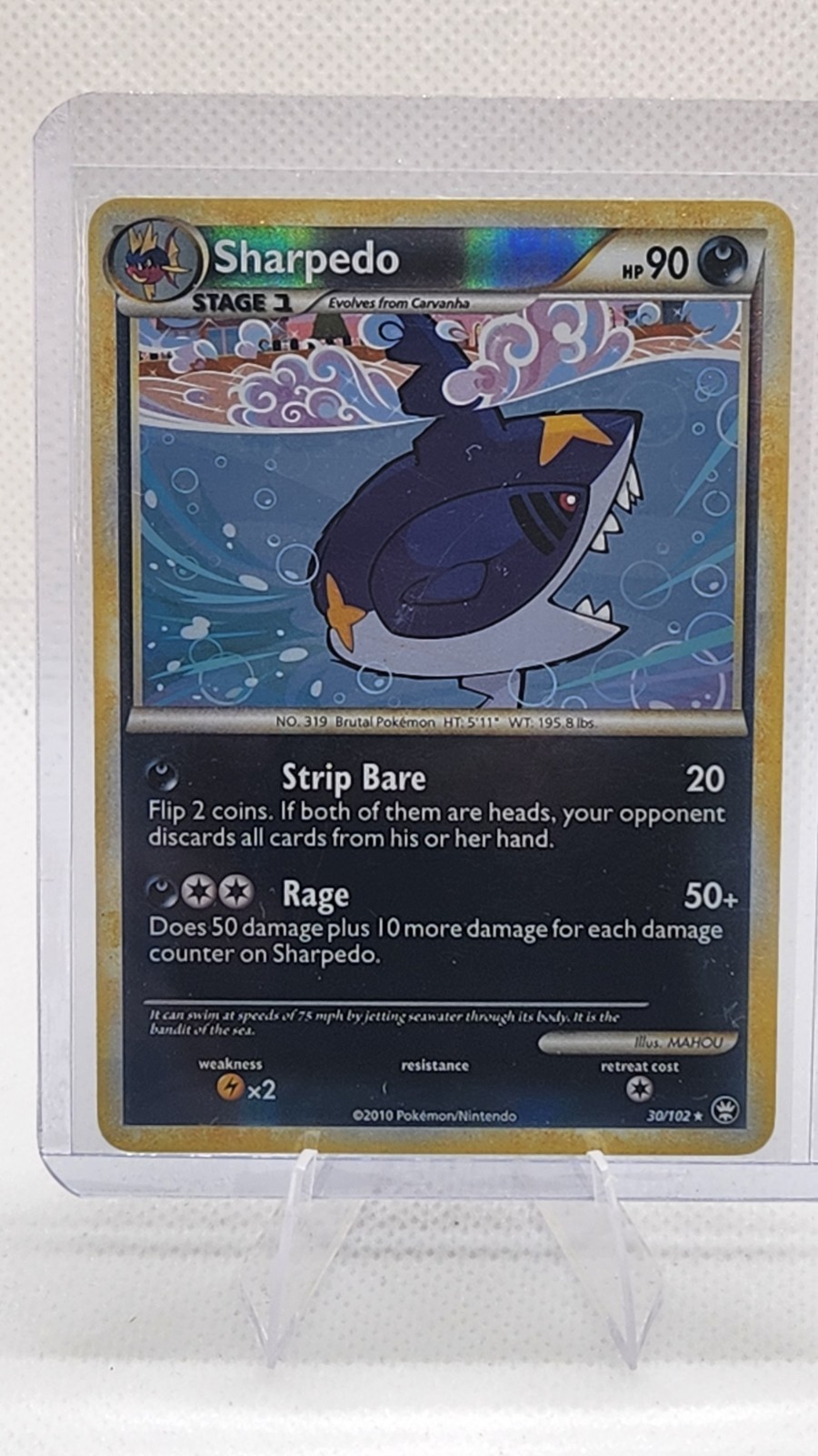Pokemon Sharpedo 30/102 2010 raro HS Trionfante HGSS HeartGold SoulSilver