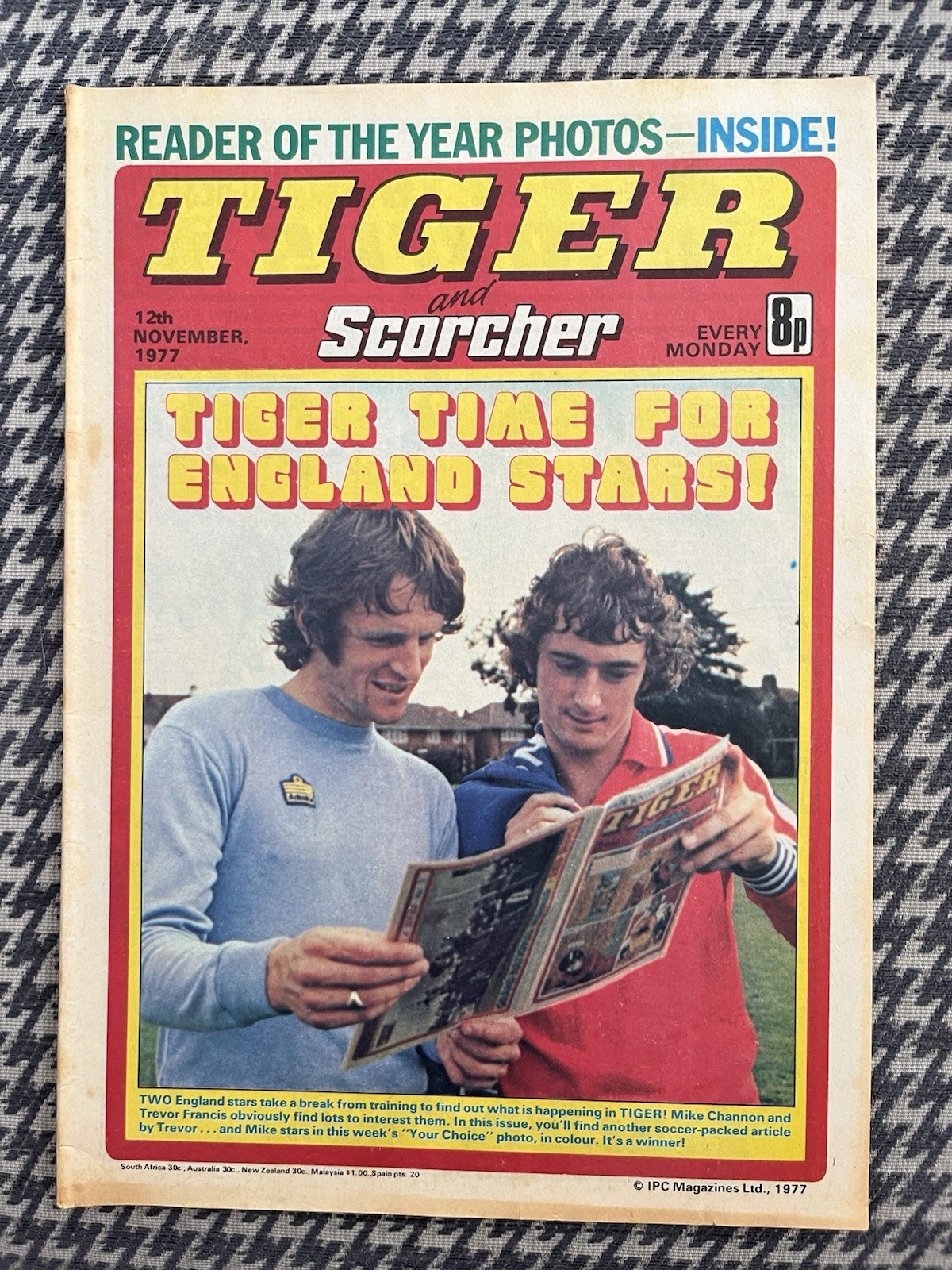 Tiger and Scorcher Comic 12th November 1977 FN/VF