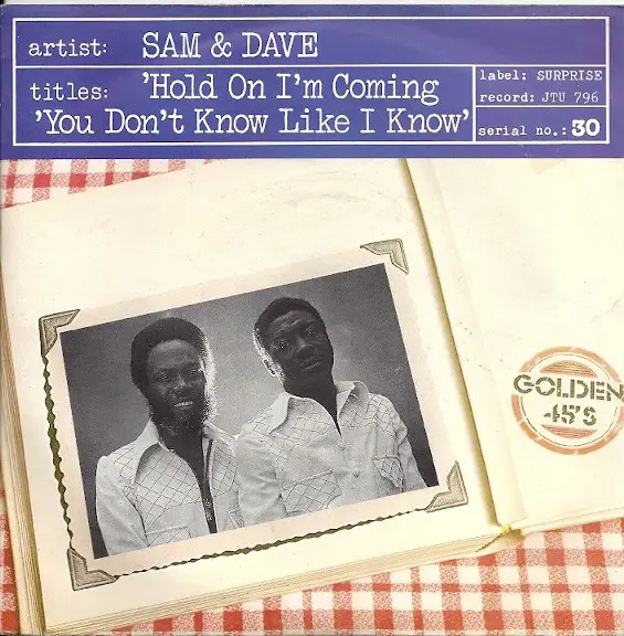 Sam & Dave Hold On Im Provenienti / You Dont Know Like I Know Vinile Single