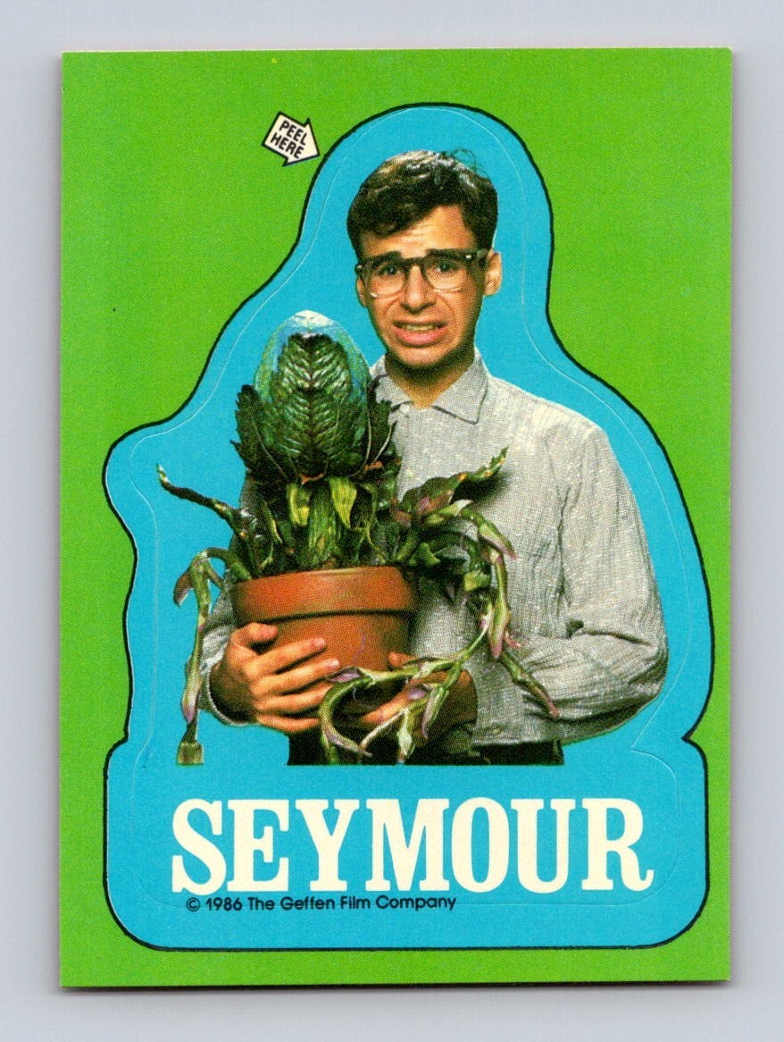 Rick Moranis "Seymour" 1986 Topps Little Shop of Horrors Sticker #11
