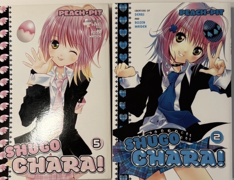 Lotto 2 e 5 manga volumi Shugo Chara PEACH-PIT brossura inglese 2 libri
